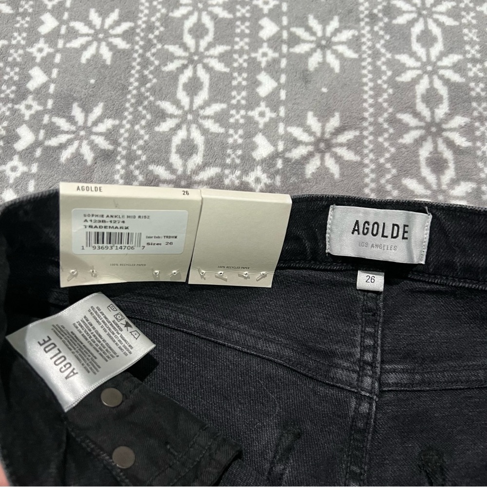 NWT AGOLDE Sophie Mid Rise Distressed Ankle Skinny Jeans Trademark 26‎ - Picture 6 of 12